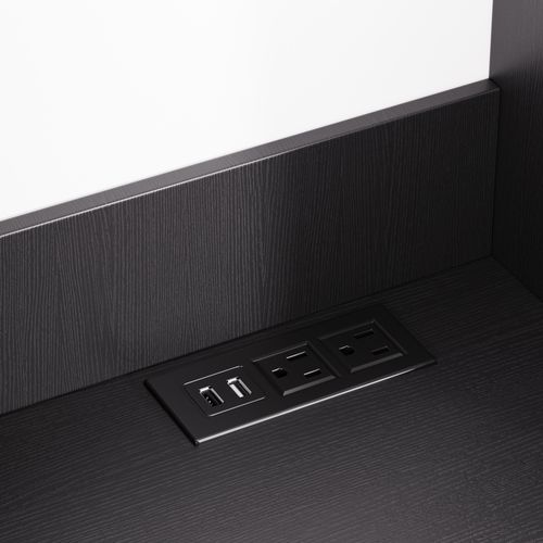 Buffet De Cuisine Noir , Buffet Haut Avec 3 Tiroirs Et 6 Portes