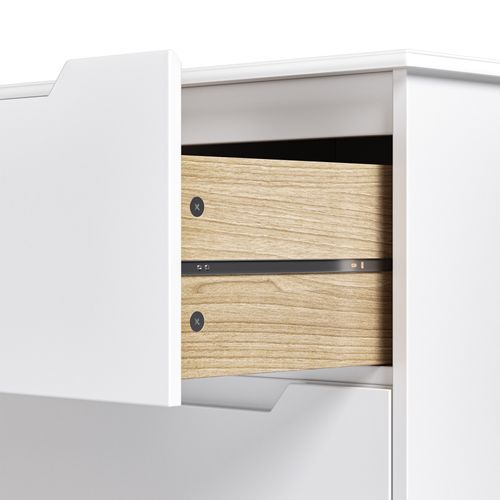 Commode 7 Tiroirs Chiffonnier Blanc 120 X 40 X 83 Cm