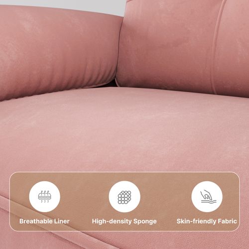 Canapé 2 Places Relax Tissu Rose，145 X 77 X 77 Cm