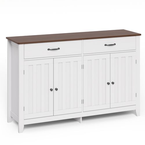 Buffet Cuisine Armoire De Cuisine Avec 4 Portes Et 2 Tiroirs Marron