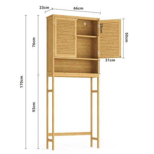 Meuble Machine à Laver Rangement Sur Pied 1 Compartiment Ouvert 2 Portes Aspect Bois