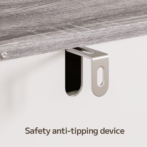 Buffet De Cuisine Meuble Rangement 3 Tiroirs 3 Portes 6 Niveaux Meuble Bas Gris 108x40x80cm