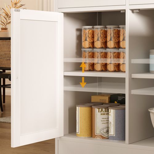 Buffet De Cuisine Meuble Rangement 3 Tiroirs 3 Portes 6 Niveaux Meuble Bas Marron 108x40x80cm