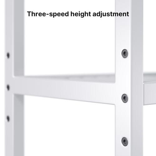 Étagère Salle De Bain 3 Niveaux 63x26x170cm Blanc