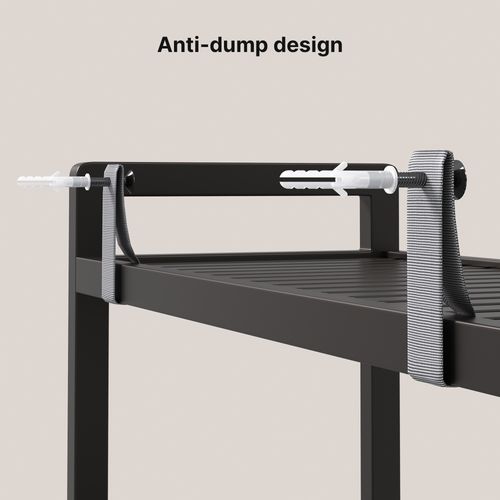 Étagère Salle De Bain 3 Niveaux 63x26x170cm Gris Foncé