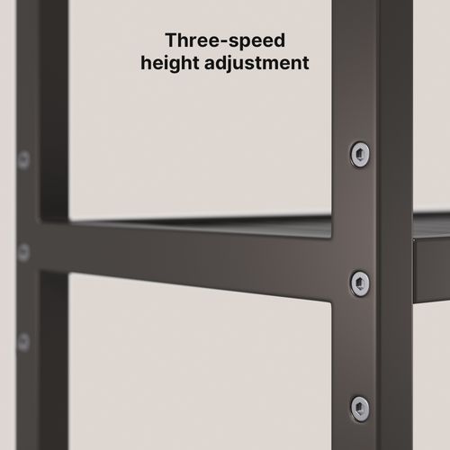 Étagère Salle De Bain 3 Niveaux 63x26x170cm Gris Foncé