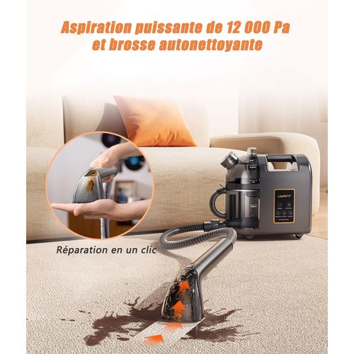 B200 Nettoyeur Canapé Vapeur 1900w, Aspirateur Textile Sec/humide 12000 Pa