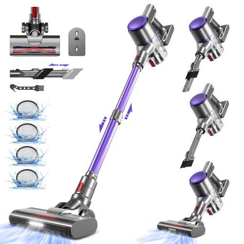 Aspirateur Balai Sans Fil Autonomie 50min,aspirateur Sans Fil Avec Brosse Éclairage LED,aspirateur B