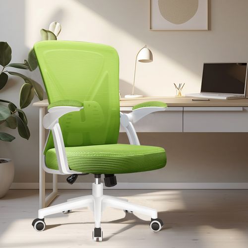 Chaise Bureau Accoudoir Pliable Fauteuil De Bureau Dossier Inclinable Hauteur Réglable Charge 150kg