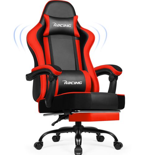 Chaise Gaming Ergonomique Rouge, Avec Repose-pieds,Inclinable 90 à 165°, Supporte Jusqu’à 150 kg,