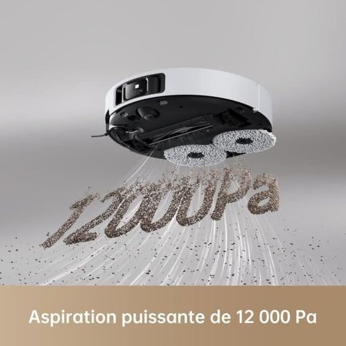 Aspirateur Robot Laveur  X40 Ultra Complete Avec Serpilliere à Détacher Et à Soulever, Nettoyage Ex