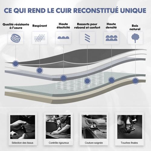 Chaise De Bureau Ergonomique En Simili, Accoudoirs Et Hauteur Réglables-noir