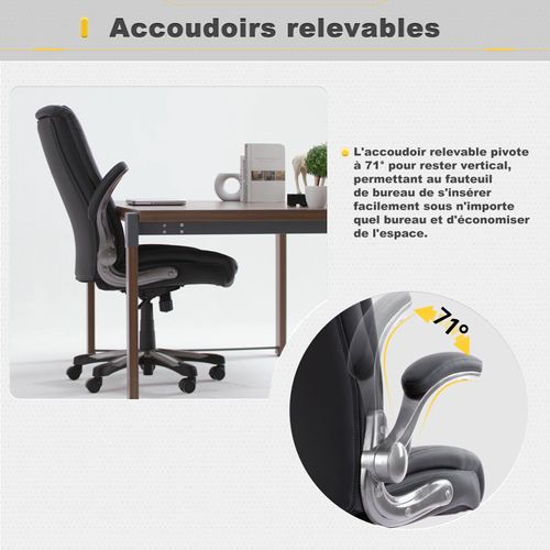 Chaise De Bureau Ergonomique Et Robuste, Charge Maximale 181 Kg, Noir