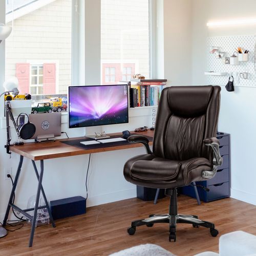 Chaise De Bureau Ergonomique Et Robuste, Charge Maximale 181 Kg, Marron