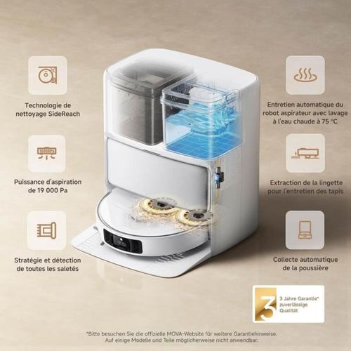 P50 Pro Ultra - Robot Aspirateur Laveur Avec Station - 19 000 Pa - Brosse Anti-enchevetrement - Net