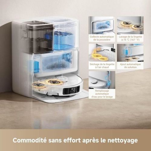 P50 Pro Ultra - Robot Aspirateur Laveur Avec Station - 19 000 Pa - Brosse Anti-enchevetrement - Net
