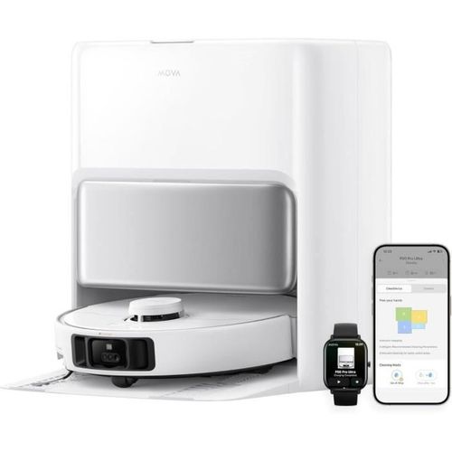 P50 Pro Ultra - Robot Aspirateur Laveur Avec Station - 19 000 Pa - Brosse Anti-enchevetrement - Net