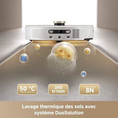 Robot Aspirateur Laveur V50 Ultra Complete - 24000pa - Lavage Thermique Avec Système Duosolution
