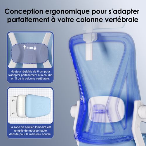 Chaise De Bureau, Siège Pivotant à 360°, Hauteur Réglable, Respirant, Vert