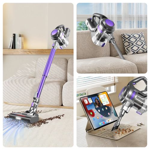 Aspirateur Balai Sans Fil 48 Kpa, 55 Min D'autonomie, 2 Vitesses, 1.6l Capacité, Anti-emmêl