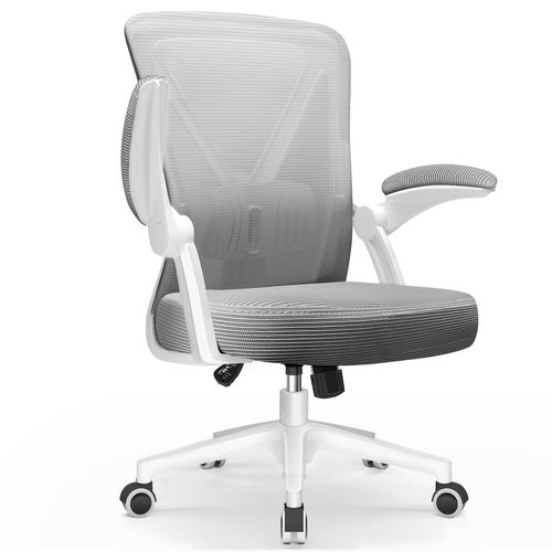 Fauteuil De Bureau ,avec Accoudoirs Pliables,chaise De Bureau, Max 150kg,gris