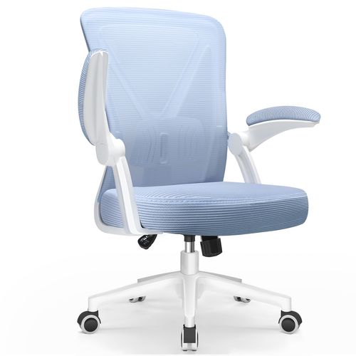 Fauteuil De Bureau ,avec Accoudoirs Pliables,chaise De Bureau, Max 150kg，bleu