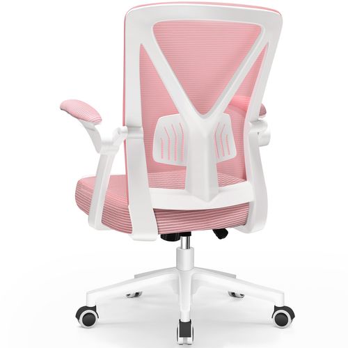 Fauteuil De Bureau ,avec Accoudoirs Pliables,chaise De Bureau, Max 150kg,rose