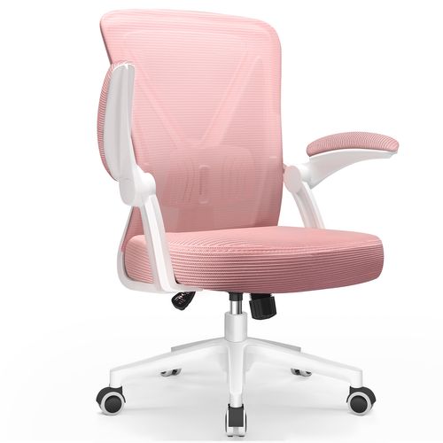 Fauteuil De Bureau ,avec Accoudoirs Pliables,chaise De Bureau, Max 150kg,rose