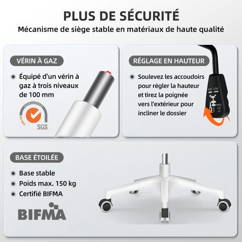 Fauteuil De Bureau ,avec Accoudoirs Pliables,chaise De Bureau, Max 150kg,rose