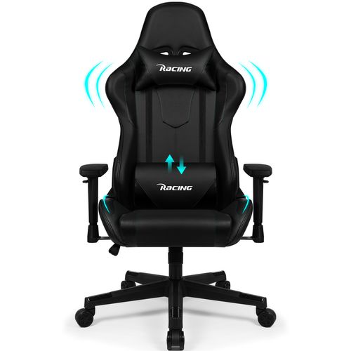 Chaise Gaming , Fauteuil Gamer, Inclinable 90°à 165°, Charge 150 Kg，Noir