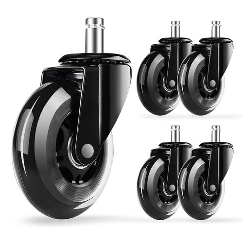 Roulettes Silencieuses , Lot De 5, Roulettes De Remplacement Pour Chaise De Bureau, Rotation à 360°