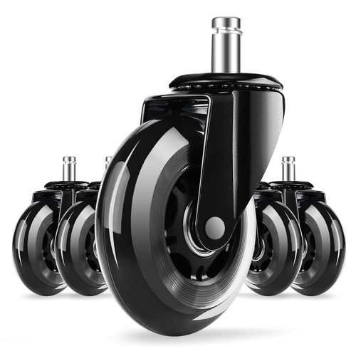 Roulettes Silencieuses , Lot De 5, Roulettes De Remplacement Pour Chaise De Bureau, Rotation à 360°