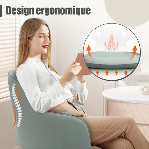 Fauteuil De Bureau, Hauteur Réglable, Rotation à 360°, Charge 150kg，turquoise