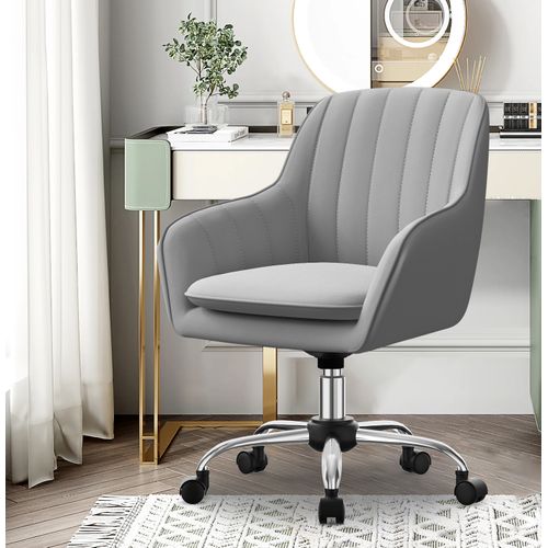 Fauteuil De Bureau, Hauteur Réglable, Rotation à 360°, Charge 150kg，gris