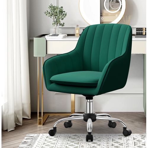 Fauteuil De Bureau, Hauteur Réglable, Rotation à 360°, Charge 150kg，vert