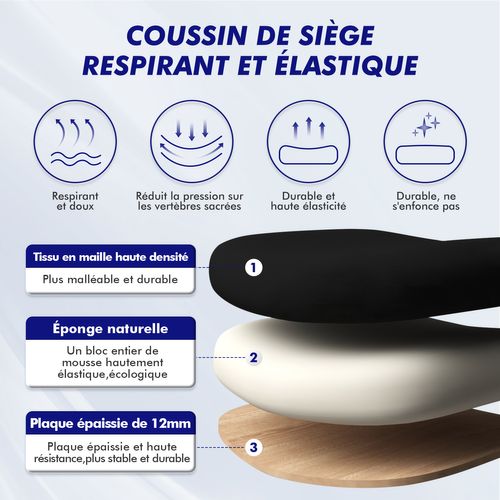 Fauteuil de bureau ergonomique, chaise de bureau avec support lombaire 5D