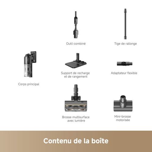 Aspirateur Balai Sans Fil -  Z10 - 210aw - Filtration 99,99% Hepa H14 - Détection Poussière