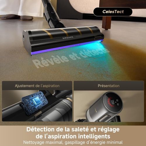 V20 Pro - Aspirateur Balai Sans Fil - Nettoyage Des Bords à 0 Mm - Sols Durs, Tapis Et Poils