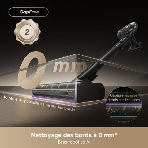 V20 Pro - Aspirateur Balai Sans Fil - Nettoyage Des Bords à 0 Mm - Sols Durs, Tapis Et Poils