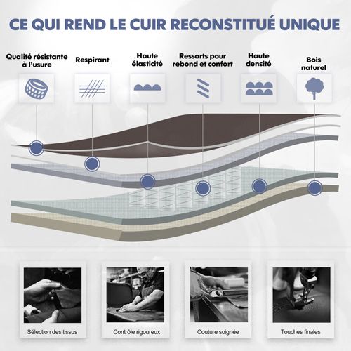 Chaise De Bureau Ergonomique En Simili, Accoudoirs Et Hauteur Réglables-marron