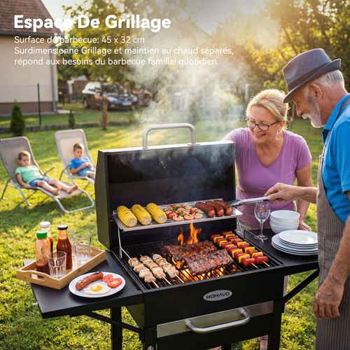 Barbecue Charbon de Bois, Avec Housse Imperméable