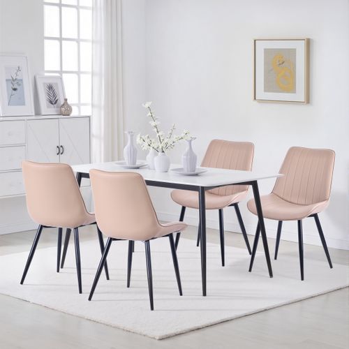 Lot De 4 Chaises Salle à Manger, Idéal Pour Le Salon Ou La Cuisine — Dimensions 53x62.5x34cm