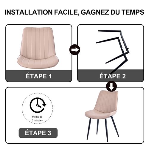 Lot De 4 Chaises Salle à Manger, Idéal Pour Le Salon Ou La Cuisine — Dimensions 53x62.5x34cm