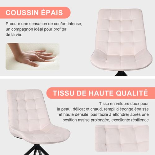 Lot De 4 Chaises Salle à Manger Et Cuisine, Salon/bureau – Confort 53×62×85,5cm – 360°-Blanc