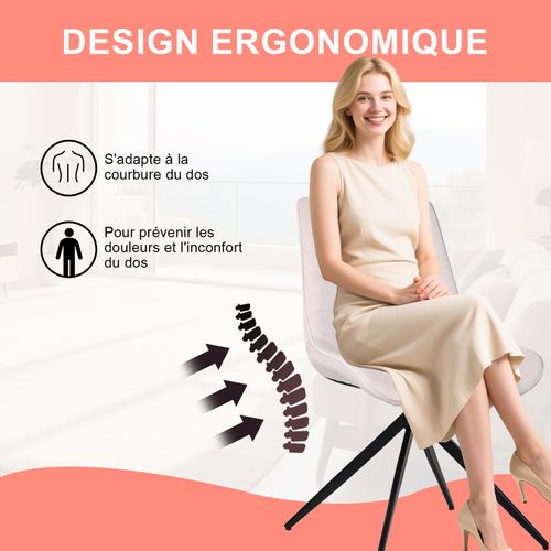 Lot De 4 Chaises Salle à Manger Et Cuisine, Salon/bureau – Confort 53×62×85,5cm – 360°-Blanc