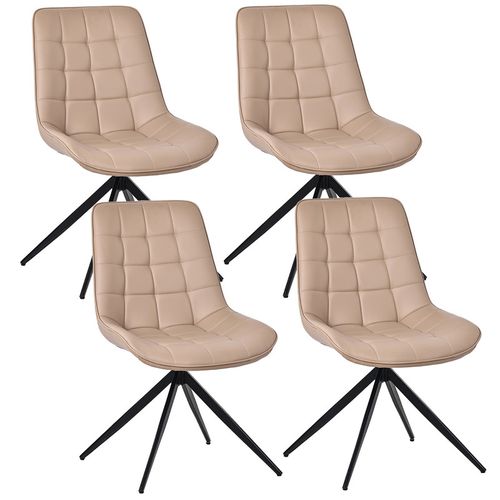 Lot De 4 Chaises Salle à Manger Et Cuisine, Salon/bureau – Confort 53×62×85,5cm – 360°-Brun