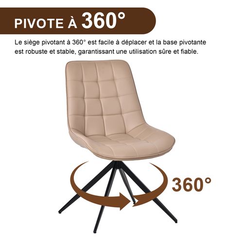 Lot De 4 Chaises Salle à Manger Et Cuisine, Salon/bureau – Confort 53×62×85,5cm – 360°-Brun