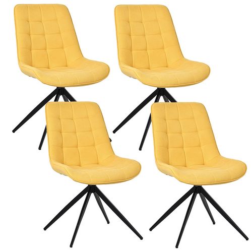 Lot De 4 Chaises Salle à Manger Et Cuisine, Salon/bureau – Confort 53×62×85,5cm – 360°-Jaune