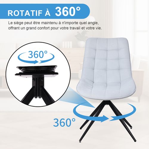 Lot De 4 Chaises Salle à Manger Et Cuisine, Salon/bureau – Confort 53×62×85,5cm – 360°-Bleu