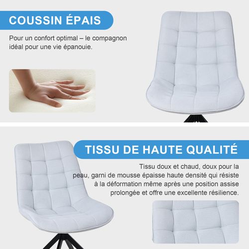 Lot De 4 Chaises Salle à Manger Et Cuisine, Salon/bureau – Confort 53×62×85,5cm – 360°-Bleu